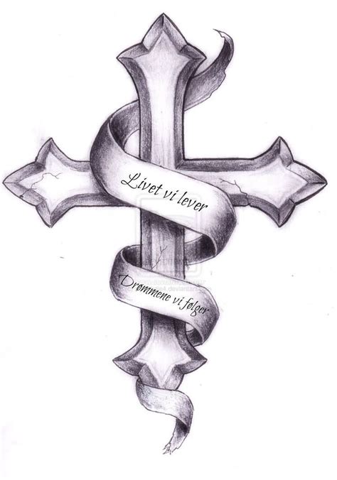 cross drawing tattoo